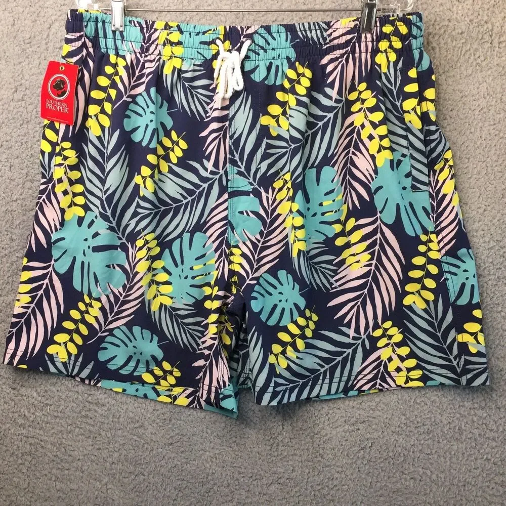 NWT Southern Proper Coastal Beach Swim Trunks Shorts XXL Lined Mens 2XL Resort